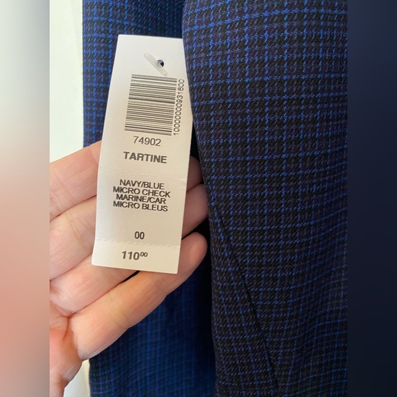 Women’s Aritzia Blue Checker Dress, Size 00, NWT - Picture 2 of 5